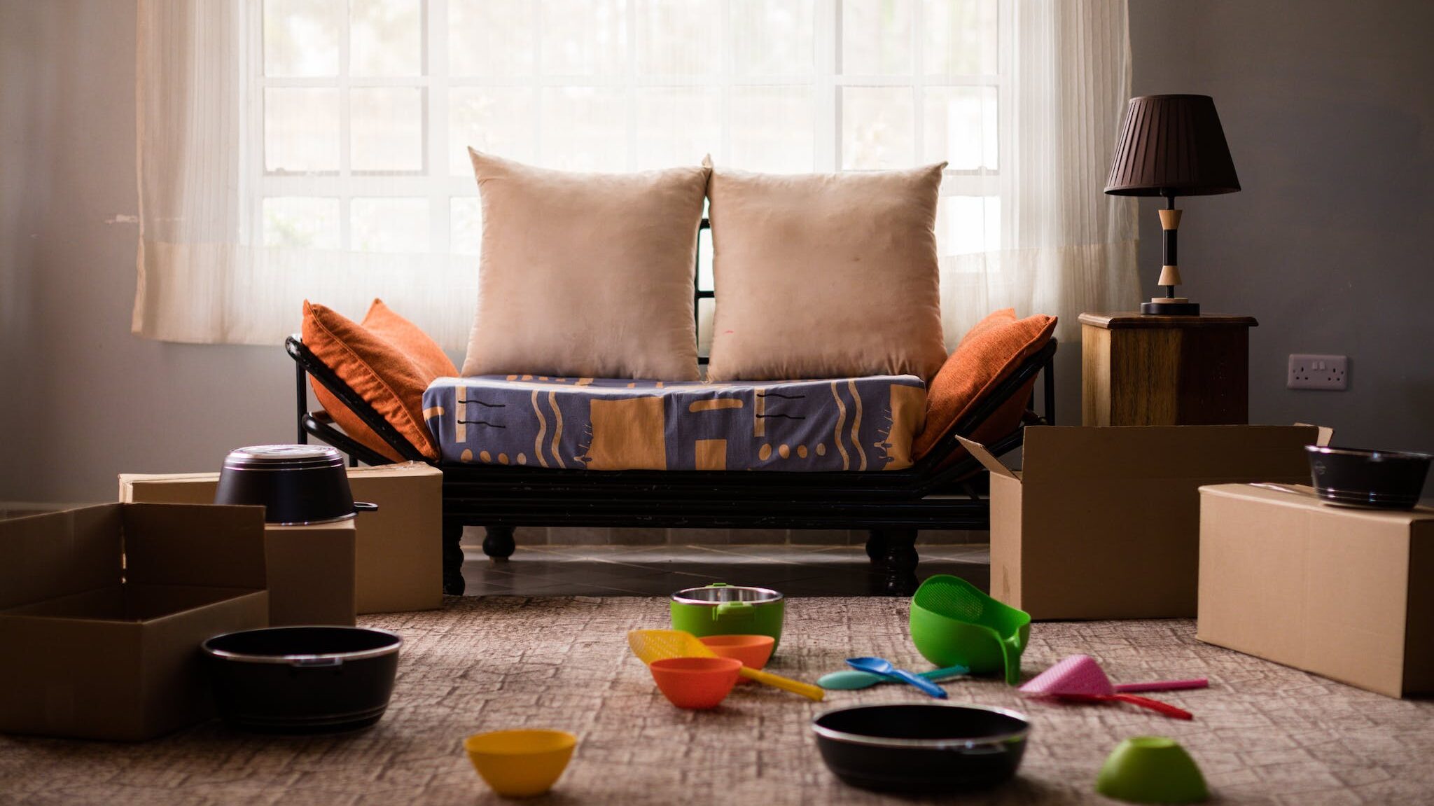 Sofa and Clutters on a Living Area